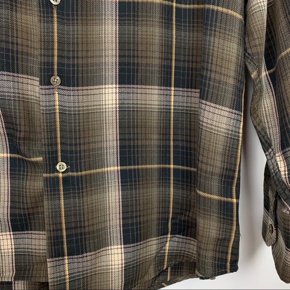 Alex Cannon Brown Plaid Button Up Long Sleeve Shirt - Picture 10 of 10